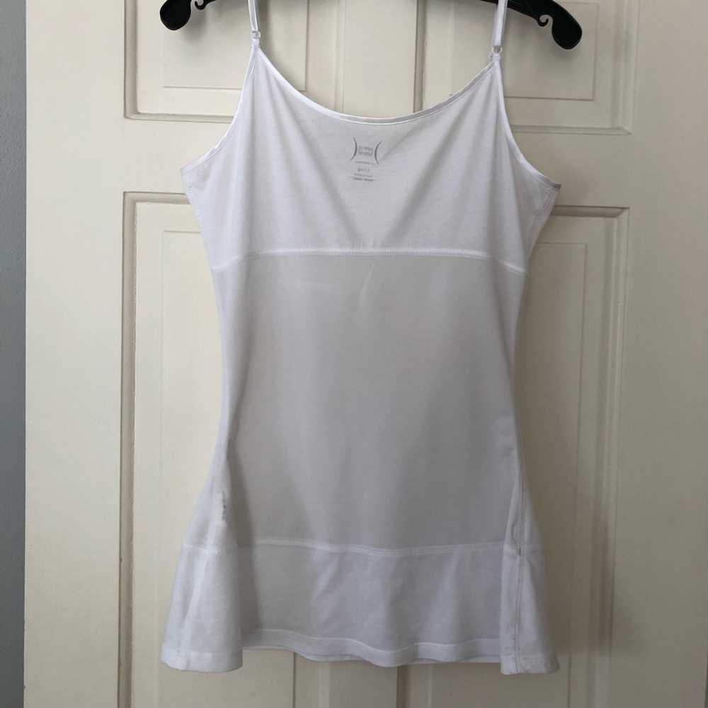 Yummie Tummie White 3 Panel Shaping Tank Top Shapewear Slimming Size L Long